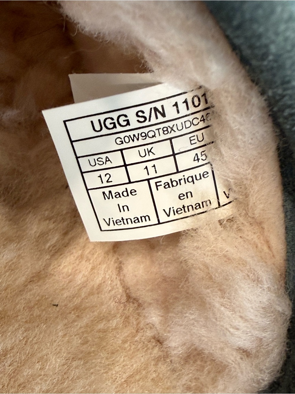 UGG Scuff Blue-Green Suede Plush-Lined Slip-On Mules - Picture 5 of 7